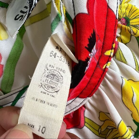 Vintage 1970’s Sunshine Alley Bright Floral Fit & Flare Dress - Picture 11 of 12